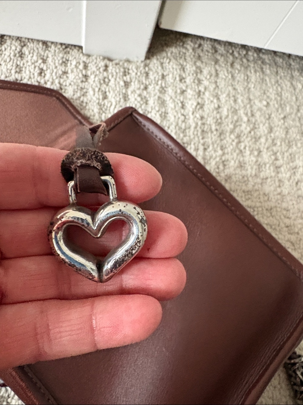 Vintage Brighton Leather Crossbody Bag with Metal Accents - Picture 7 of 11